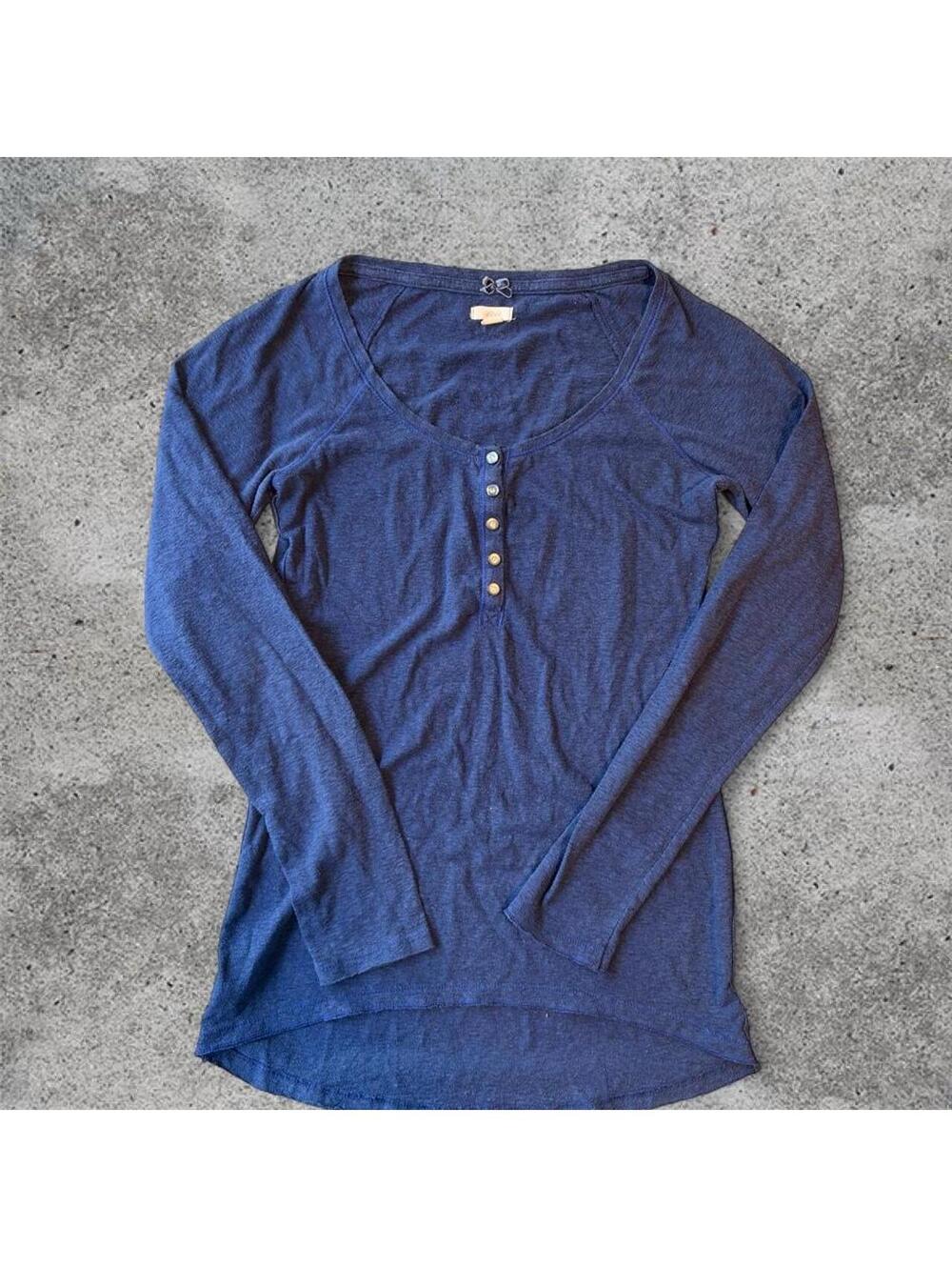 Aerie navy long sleeve henley top